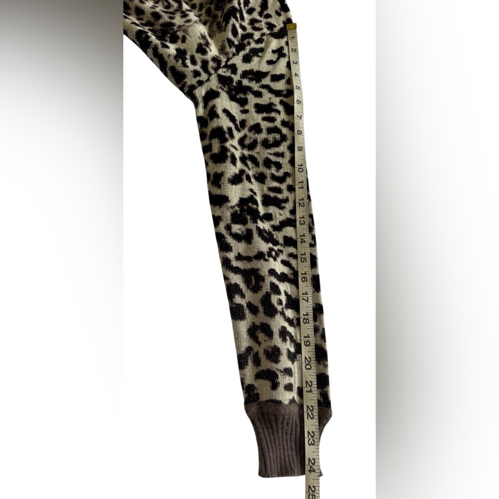 ALDOMARTINS x ANTHROPOLOGIE Safa Leopard Gray Black Sweater Size Medium - Picture 11 of 12